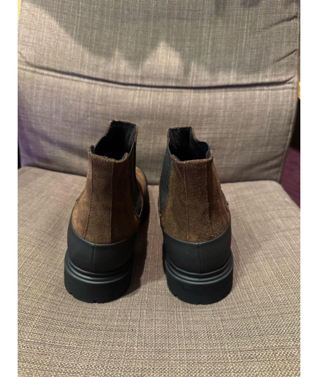 Principe di Bologna Коричневые кожаные высокие ботинки, фото 7