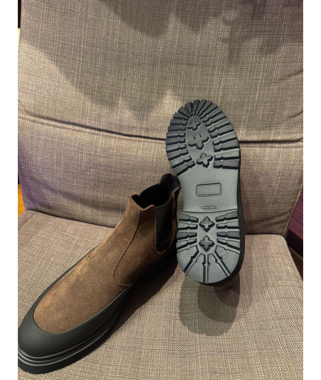 Principe di Bologna Коричневые кожаные высокие ботинки, фото 6