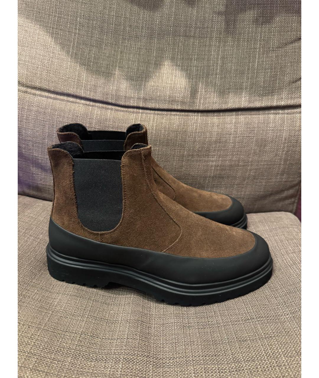 Principe di Bologna Коричневые кожаные высокие ботинки, фото 9