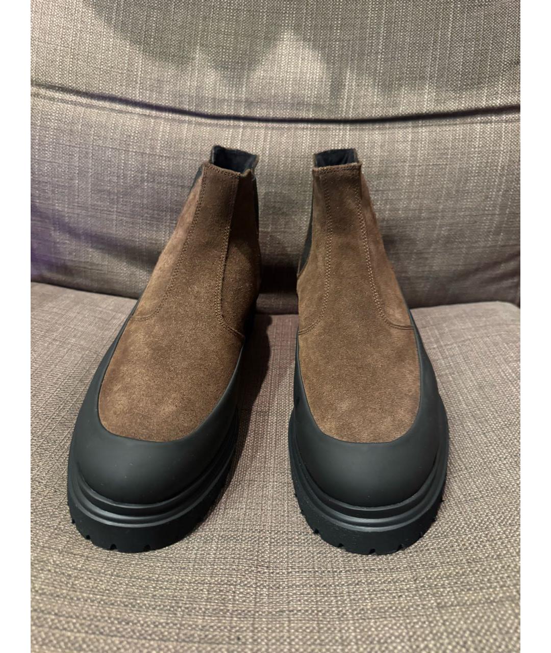 Principe di Bologna Коричневые кожаные высокие ботинки, фото 3