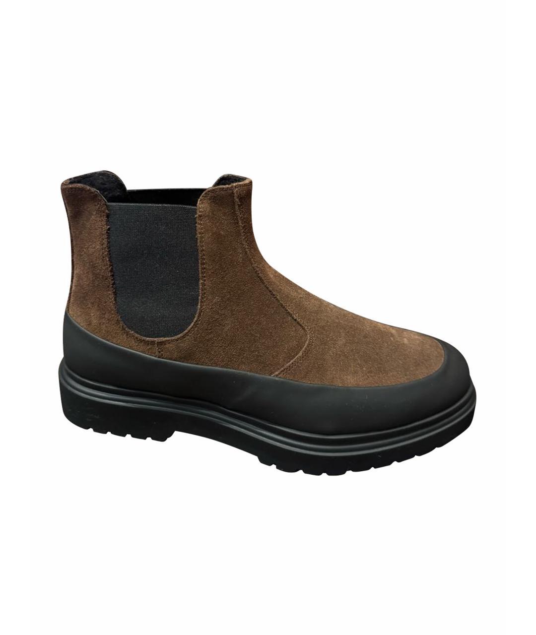 Principe di Bologna Коричневые кожаные высокие ботинки, фото 1