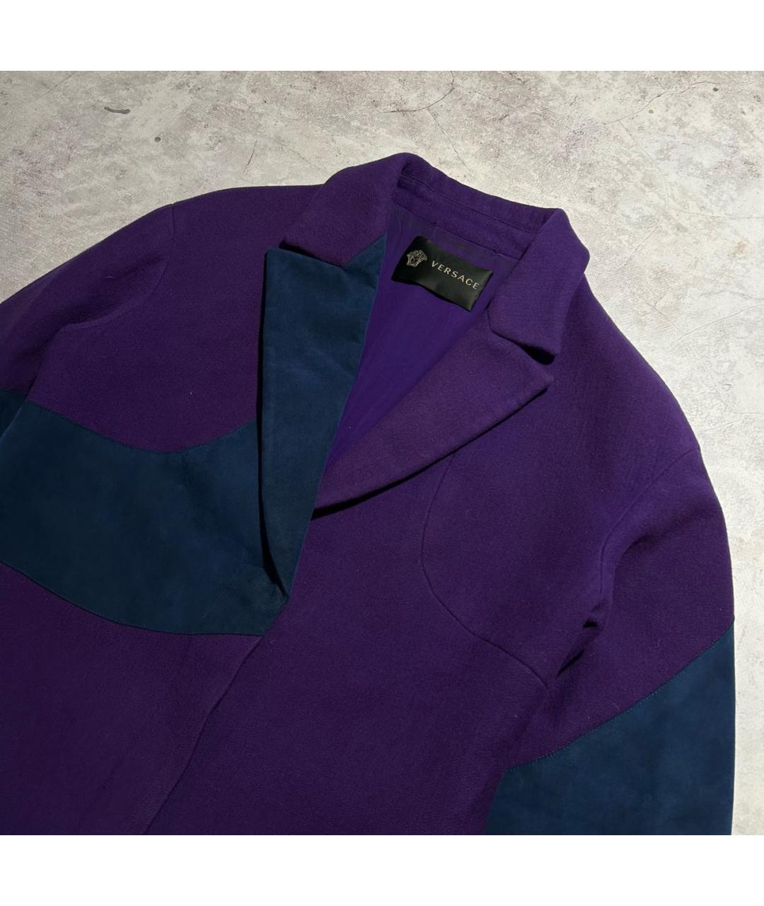 VERSACE Фиолетовое шерстяное пальто, фото 4
