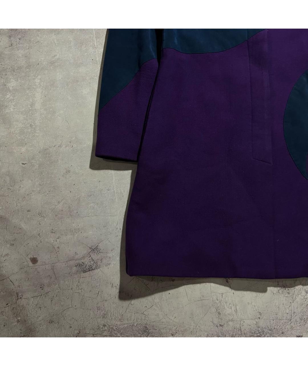 VERSACE Фиолетовое шерстяное пальто, фото 2