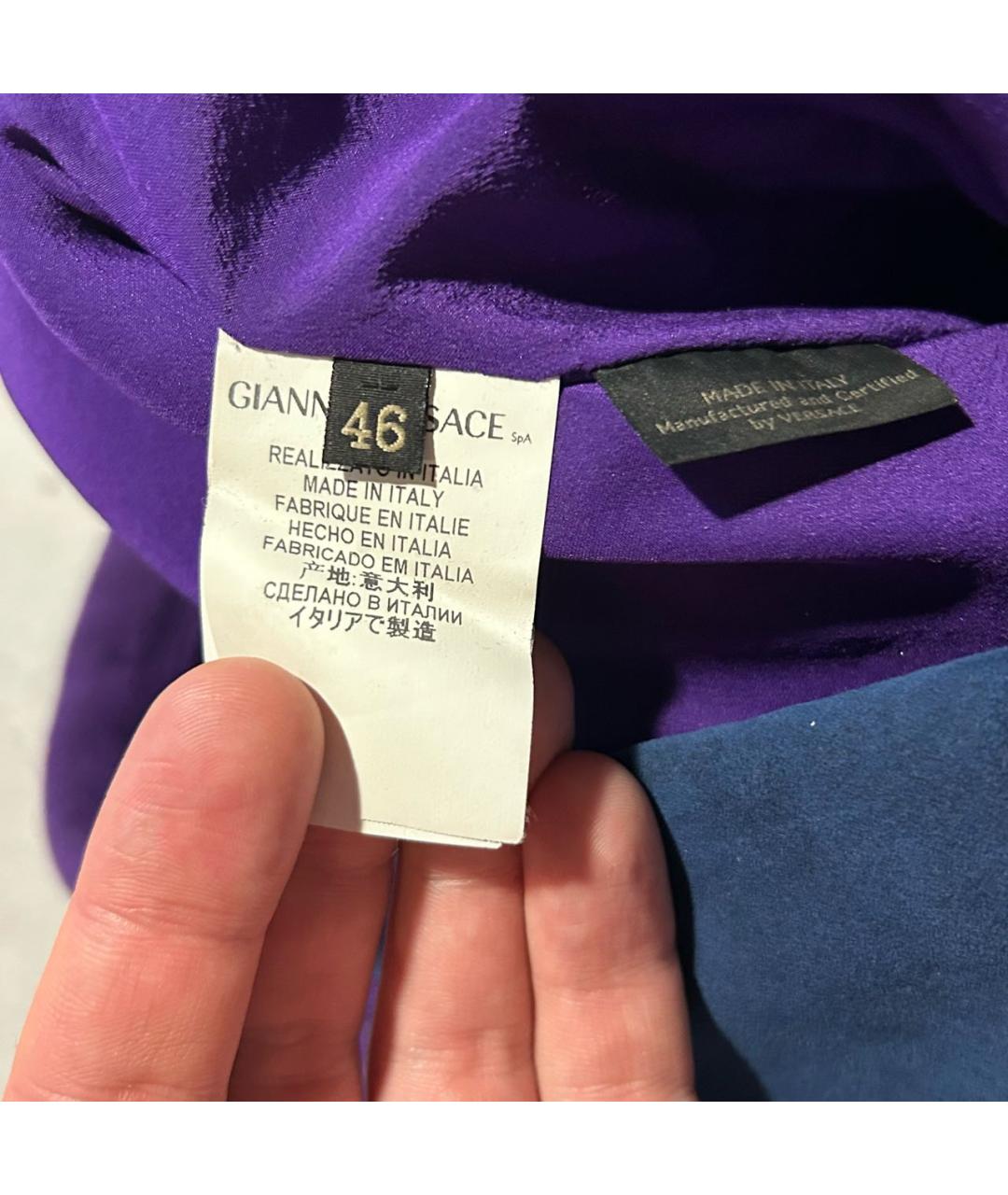 VERSACE Фиолетовое шерстяное пальто, фото 5