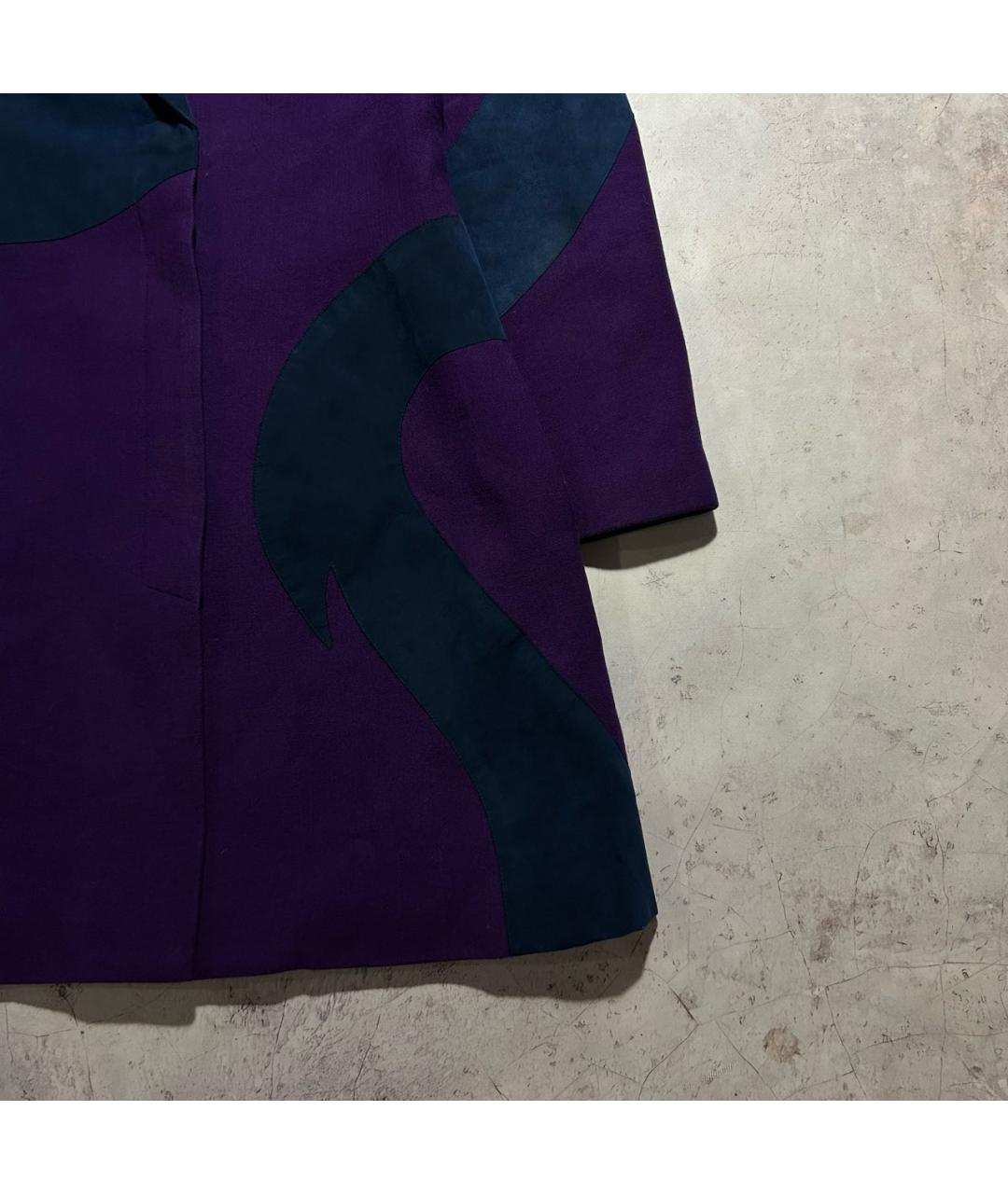 VERSACE Фиолетовое шерстяное пальто, фото 3