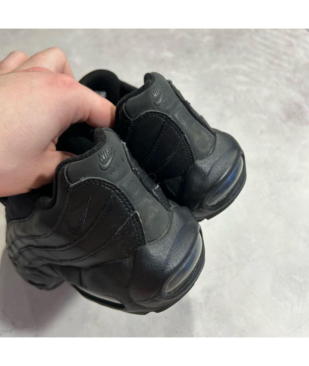 NIKE Черные кроссовки из искусственной кожи, фото 4