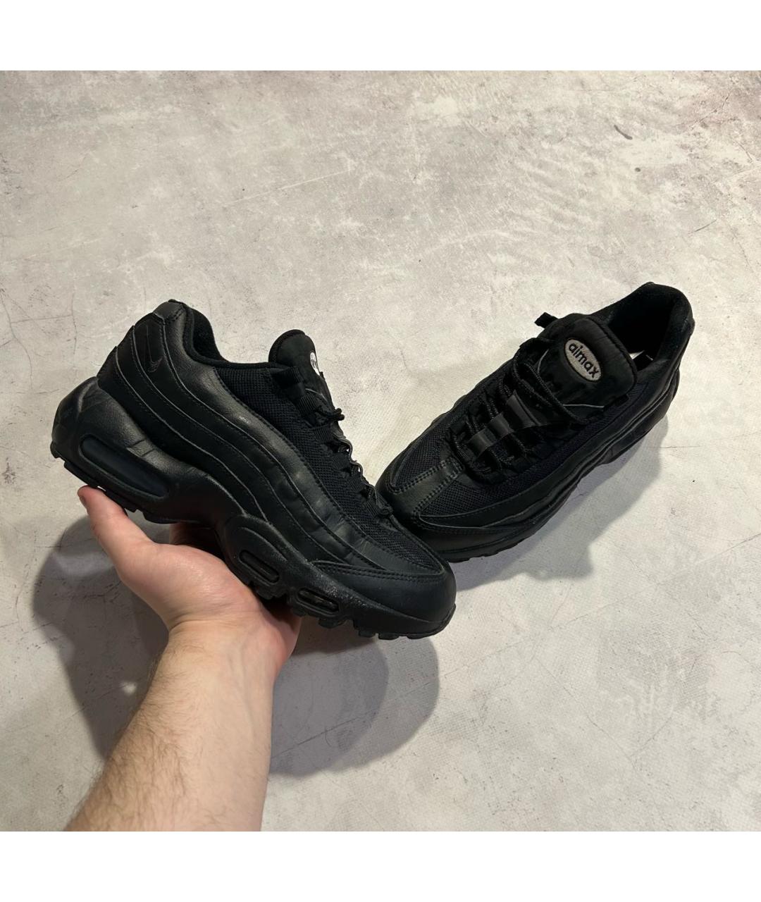 NIKE Черные кроссовки из искусственной кожи, фото 7