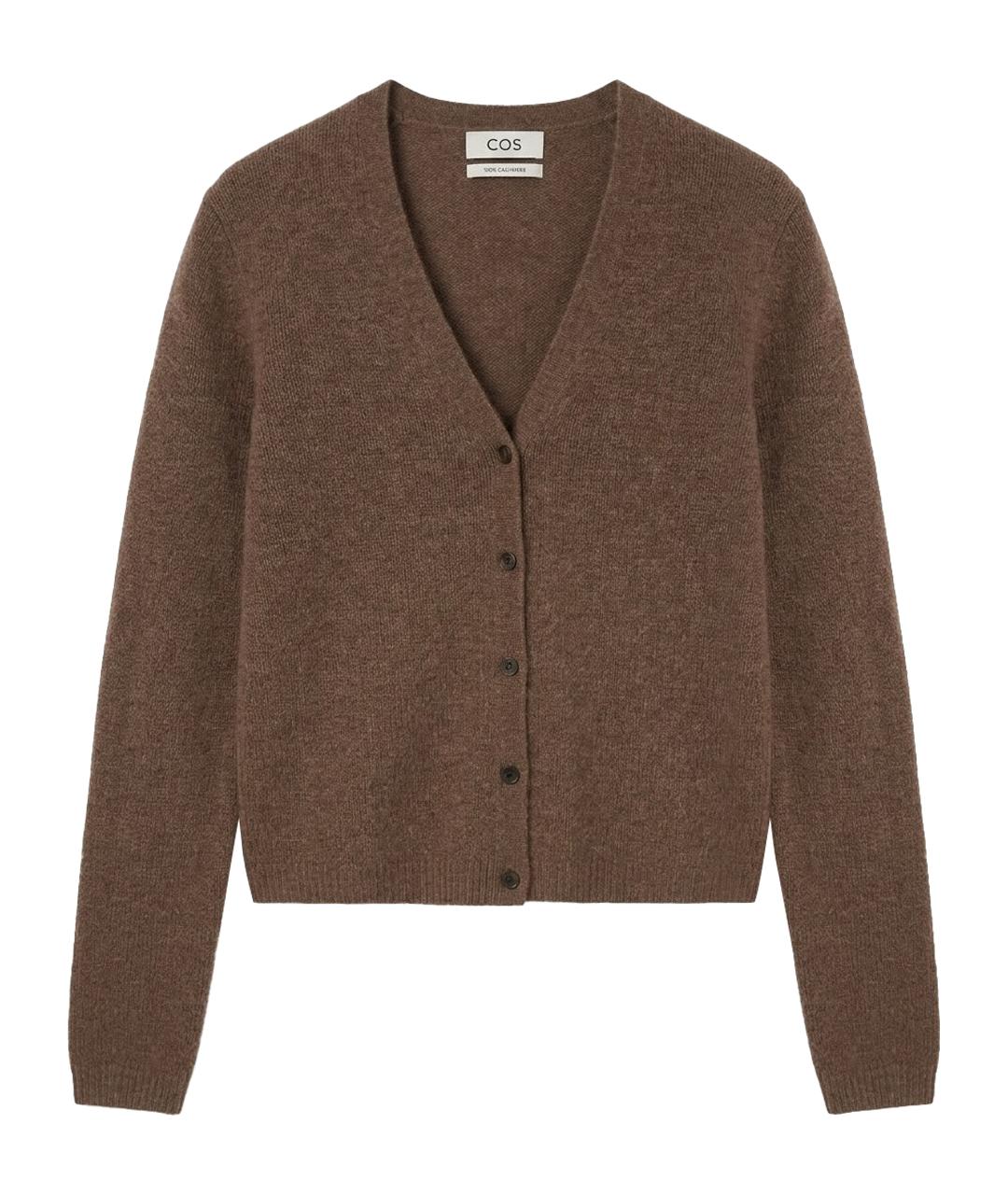 COS Коричневый кашемировый кардиган, фото 1