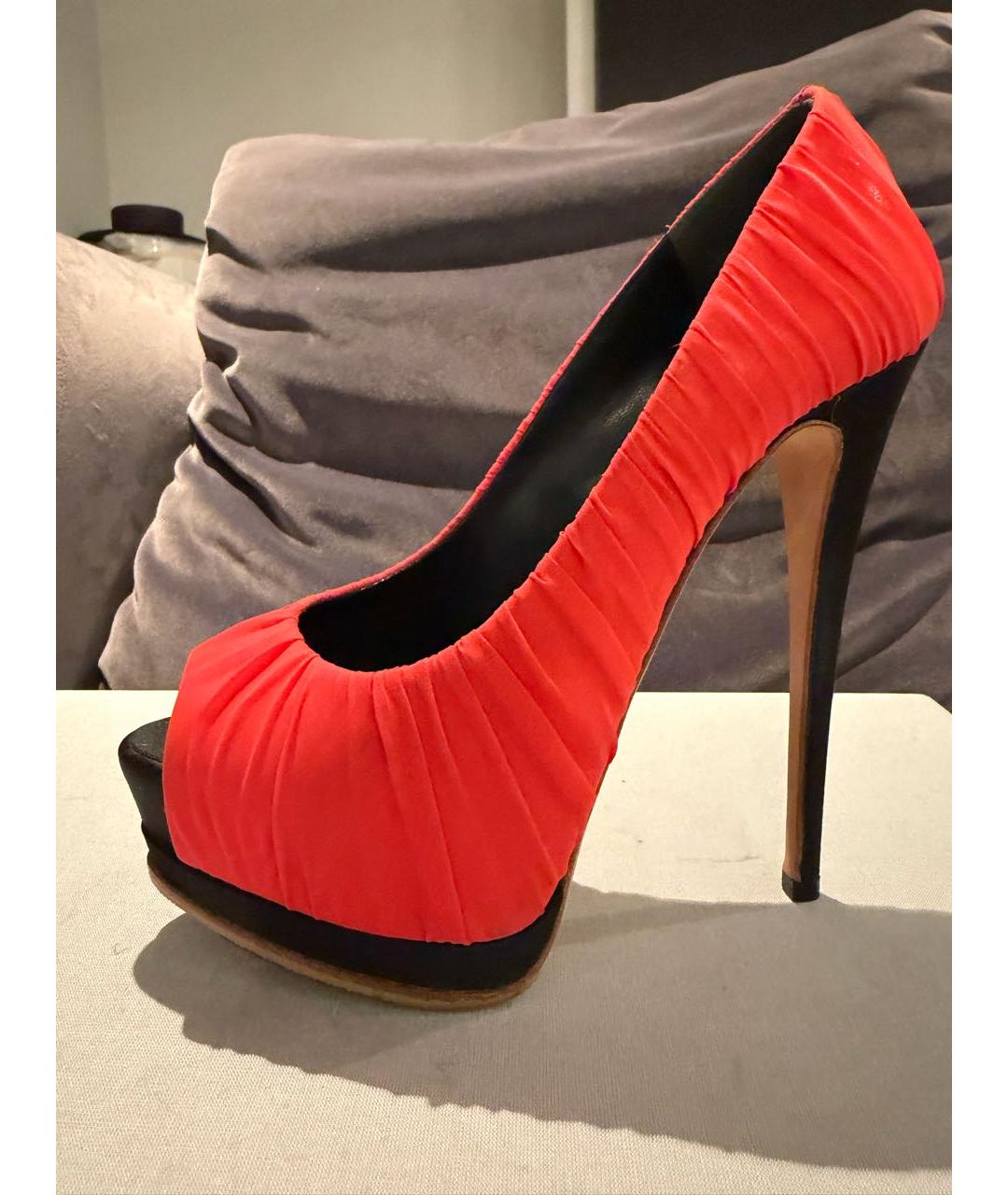 GIUSEPPE ZANOTTI DESIGN Коралловые текстильные туфли, фото 6