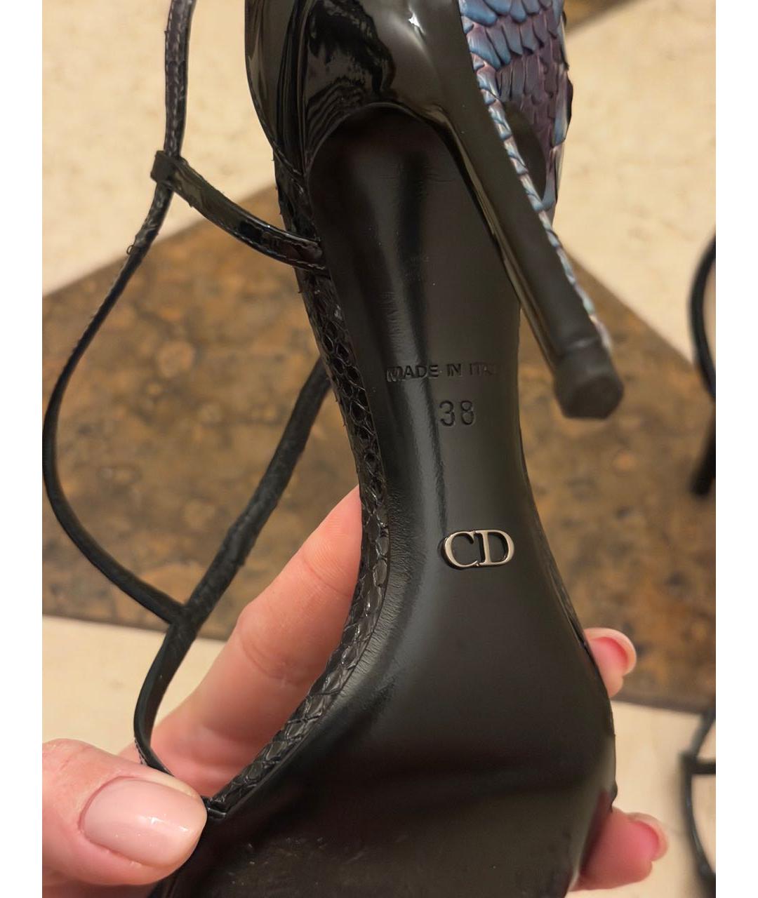 CHRISTIAN DIOR Мульти босоножки из экзотической кожи, фото 8