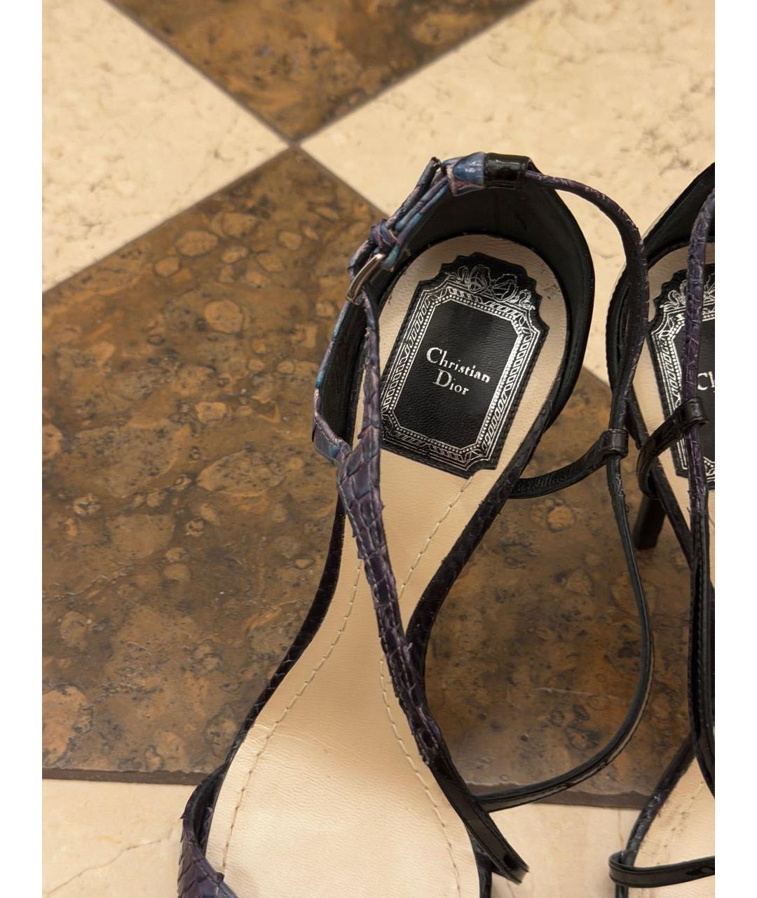 CHRISTIAN DIOR Мульти босоножки из экзотической кожи, фото 6