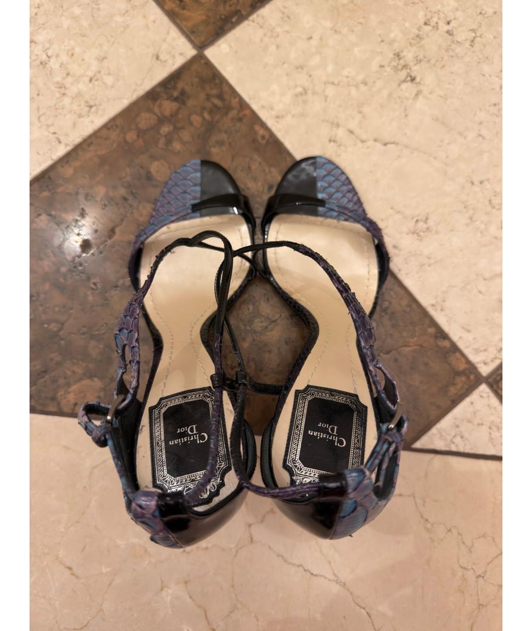 CHRISTIAN DIOR Мульти босоножки из экзотической кожи, фото 3