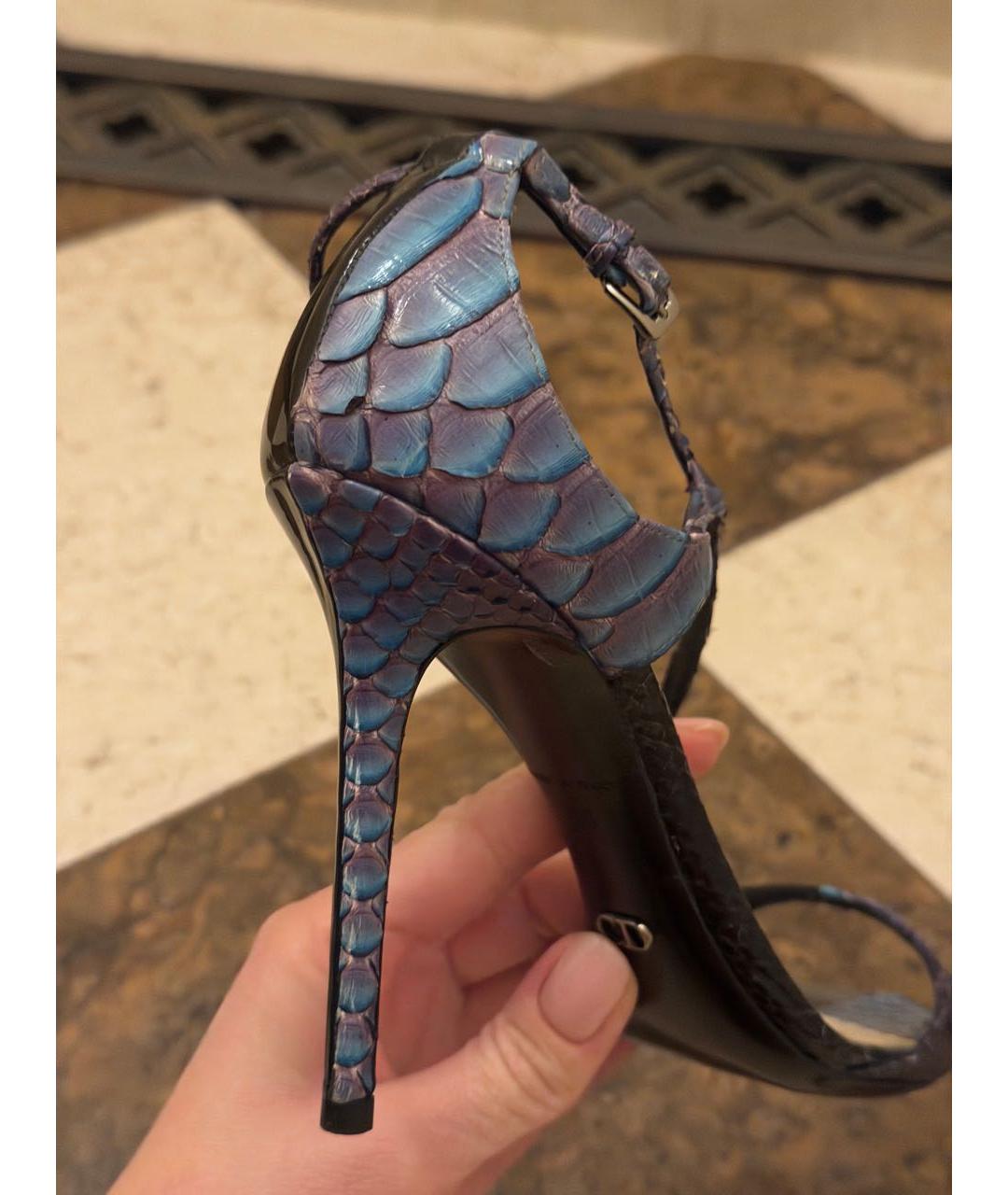 CHRISTIAN DIOR Мульти босоножки из экзотической кожи, фото 5