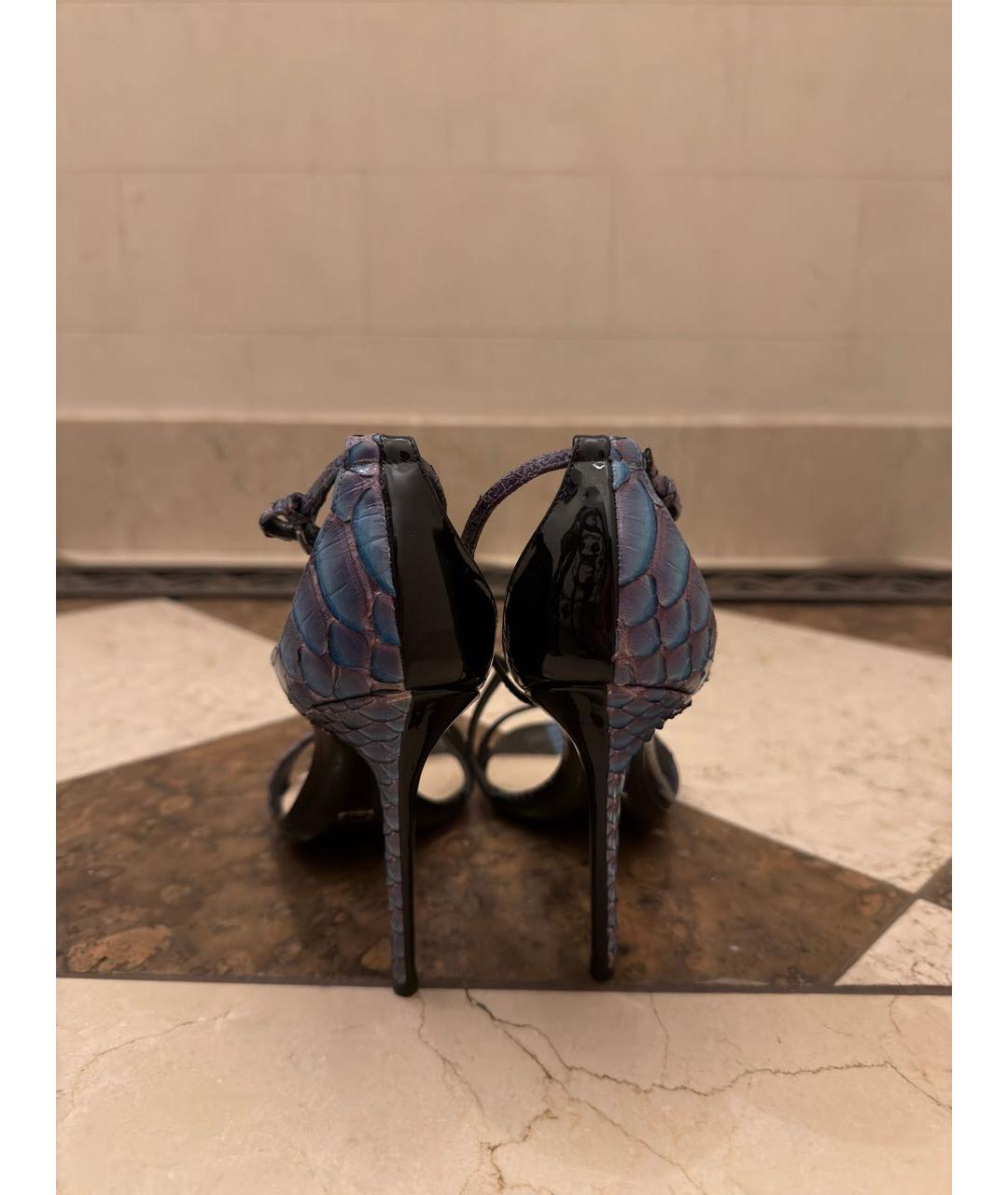 CHRISTIAN DIOR Мульти босоножки из экзотической кожи, фото 4