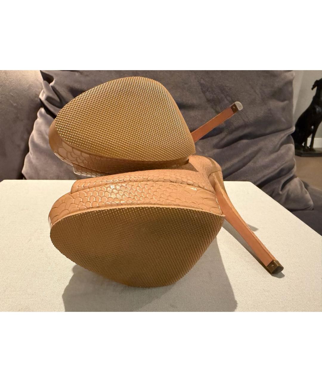 CASADEI Бежевые туфли из лакированной кожи, фото 4