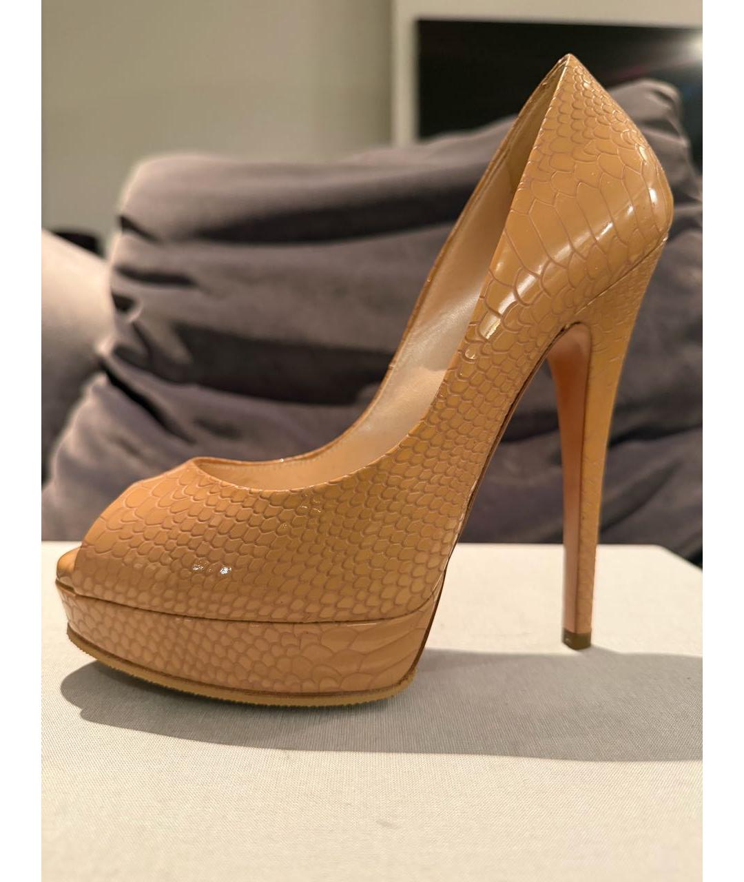 CASADEI Бежевые туфли из лакированной кожи, фото 5