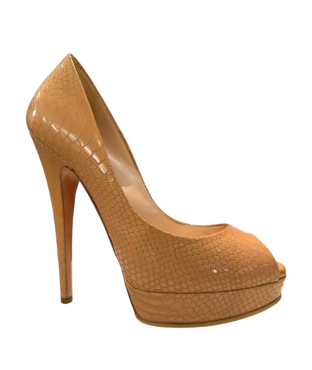 CASADEI Бежевые туфли из лакированной кожи, фото 1