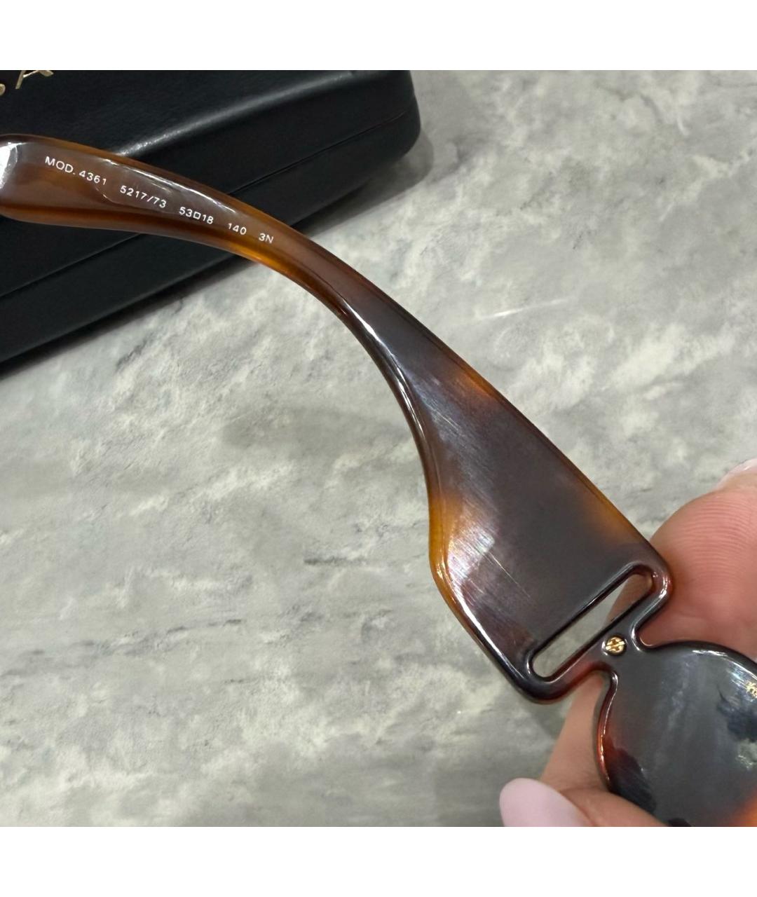VERSACE Коричневые пластиковые солнцезащитные очки, фото 7