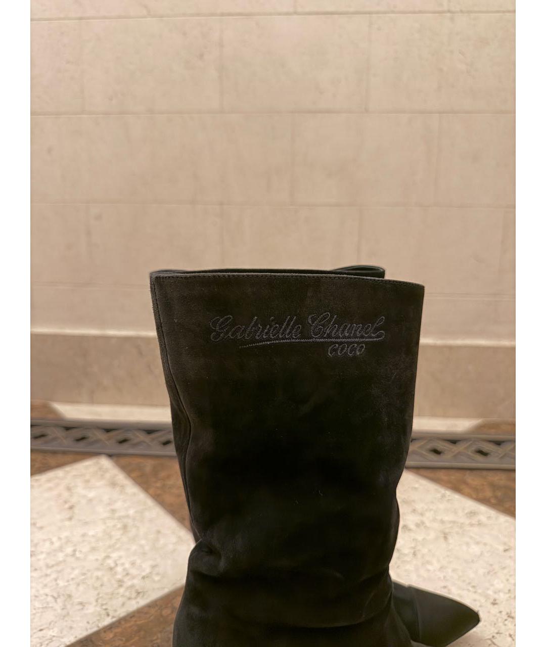 CHANEL Черные замшевые ботильоны, фото 5