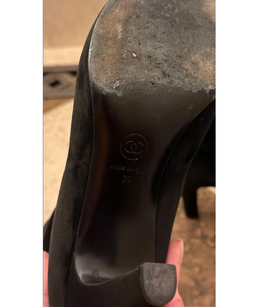 CHANEL Черные замшевые ботильоны, фото 8