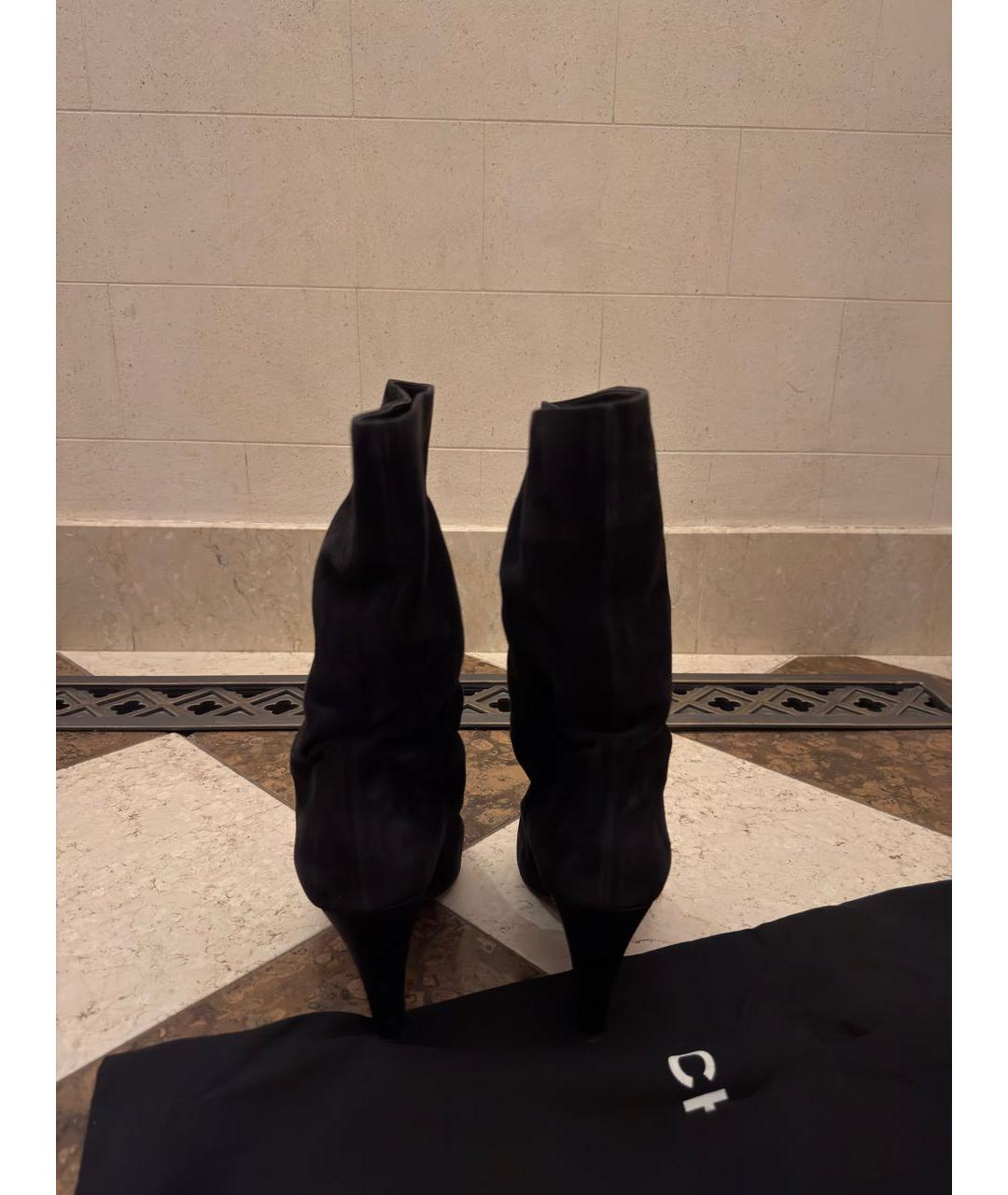 CHANEL Черные замшевые ботильоны, фото 4