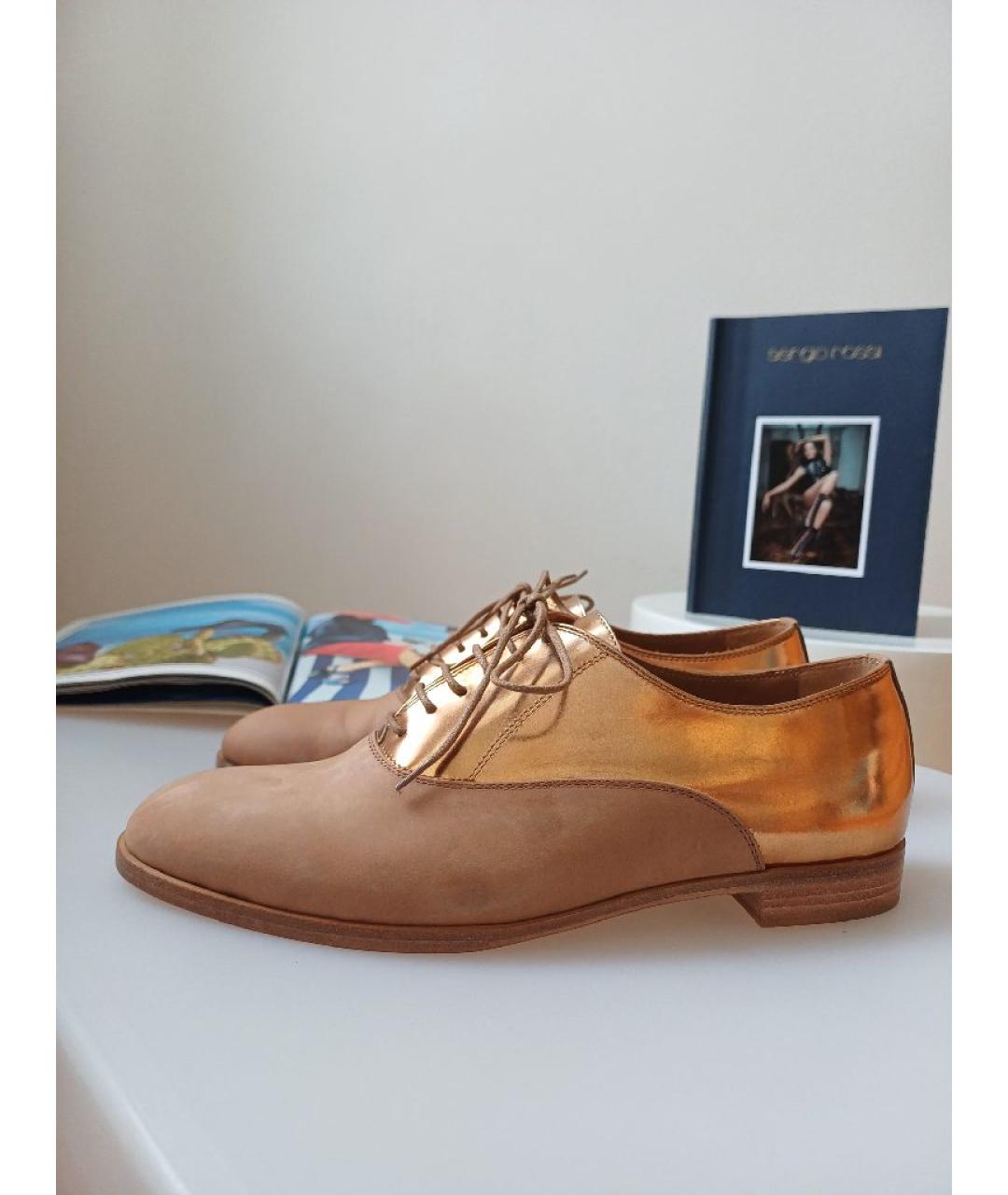 SERGIO ROSSI Коричневые нубуковые туфли, фото 4