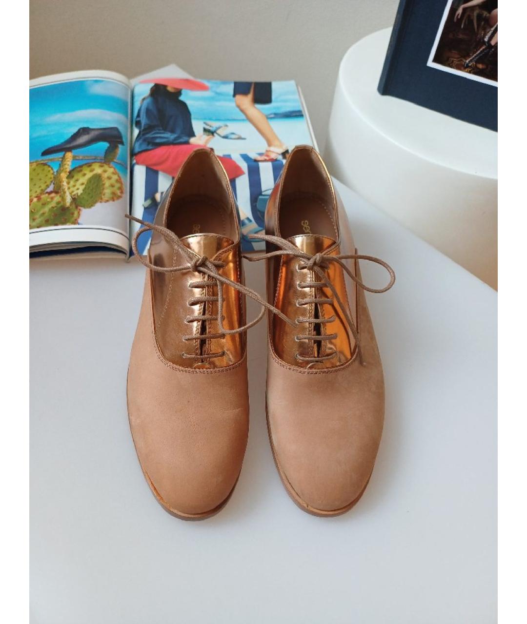 SERGIO ROSSI Коричневые нубуковые туфли, фото 7