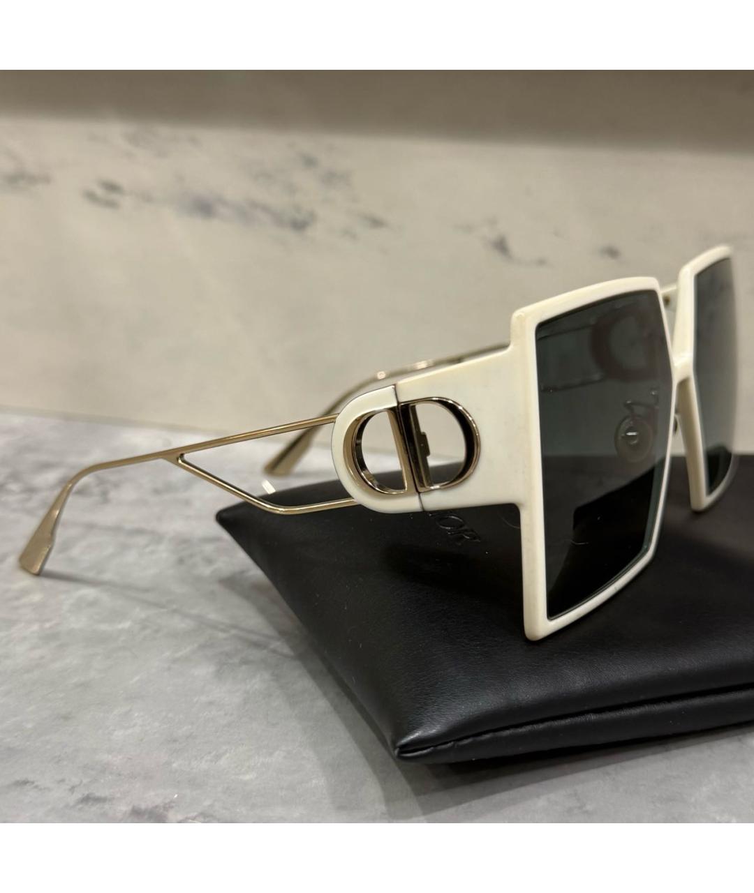 CHRISTIAN DIOR Белые пластиковые солнцезащитные очки, фото 7