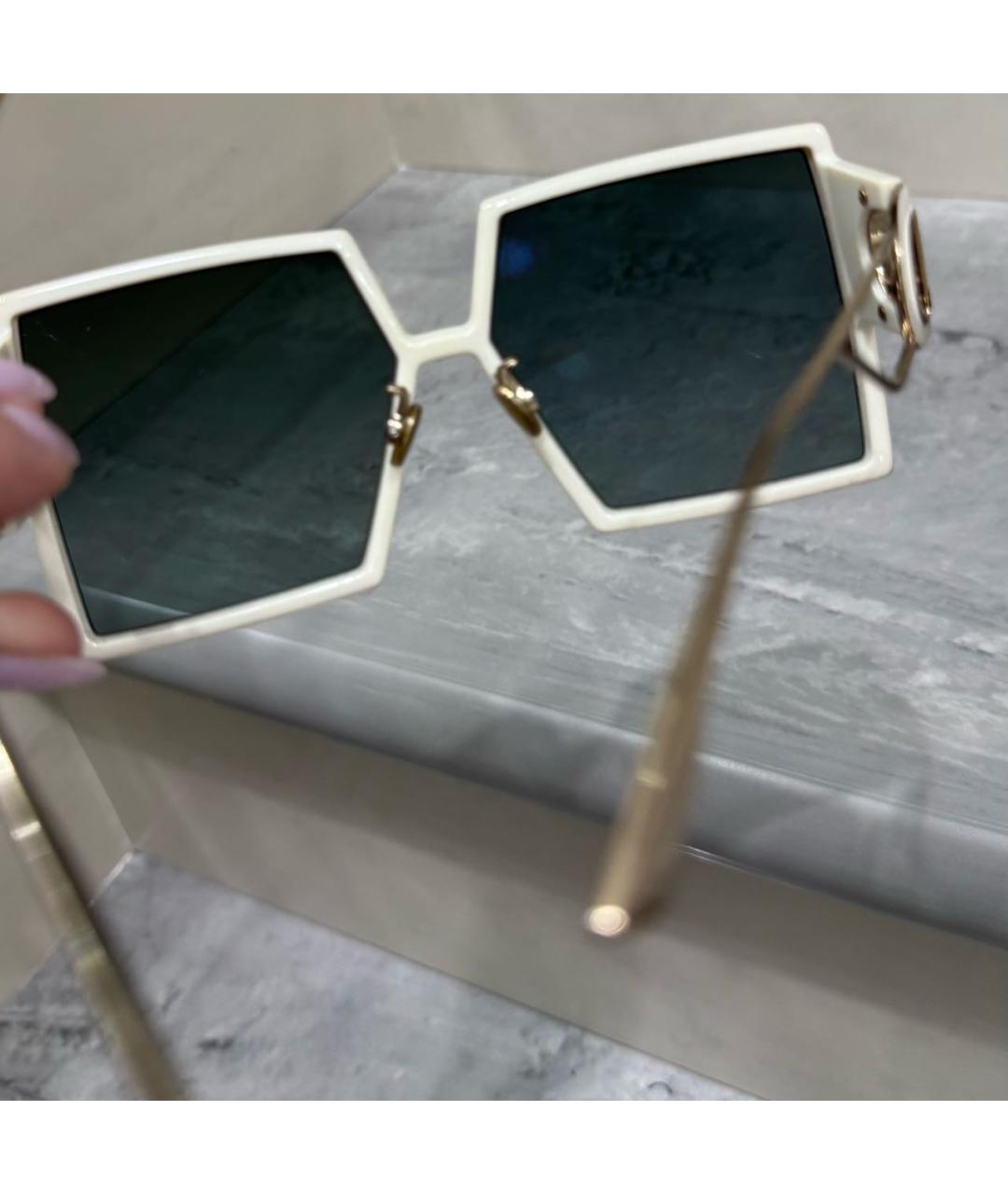 CHRISTIAN DIOR Белые пластиковые солнцезащитные очки, фото 5