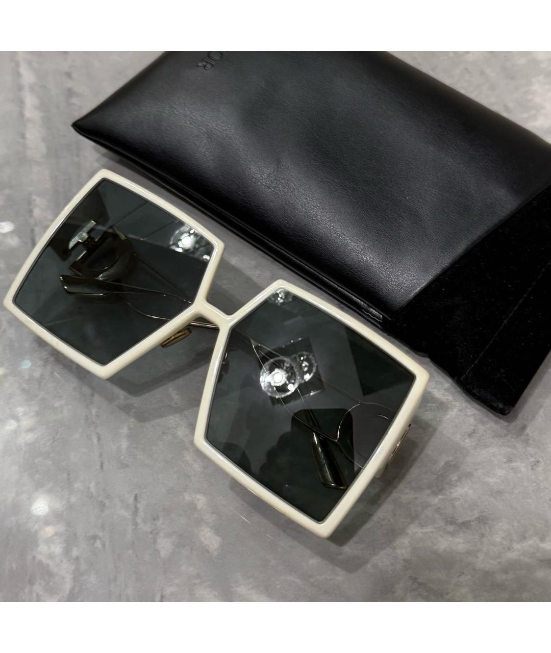 CHRISTIAN DIOR Белые пластиковые солнцезащитные очки, фото 4