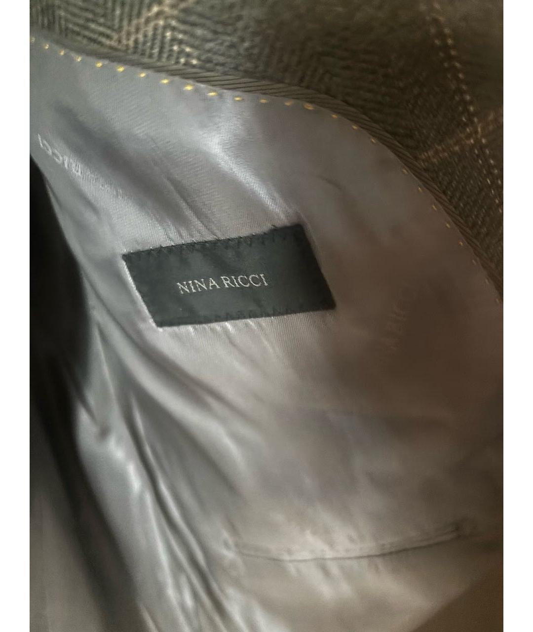 NINA RICCI Коричневый полиэстеровый пиджак, фото 6