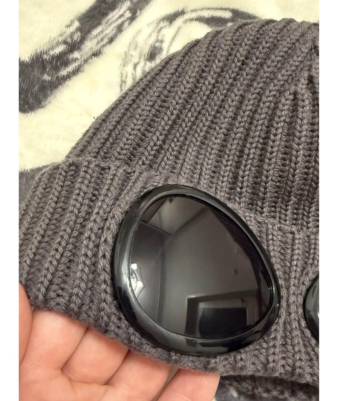 CP COMPANY Антрацитовая шерстяная шапка, фото 4