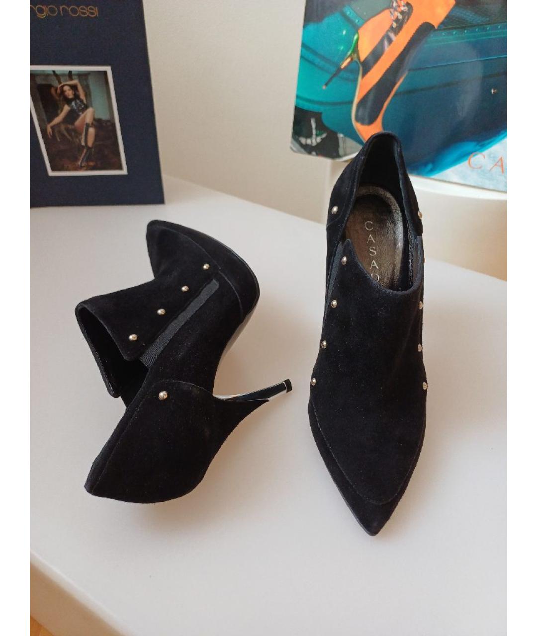 CASADEI Черные замшевые ботильоны, фото 3