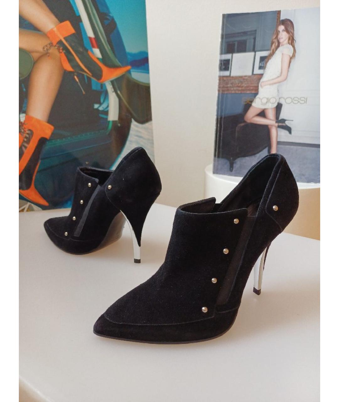 CASADEI Черные замшевые ботильоны, фото 5