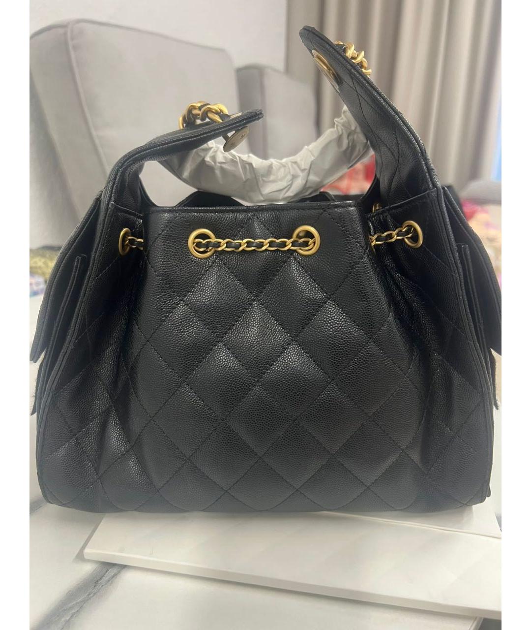 CHANEL Черная кожаная сумка через плечо, фото 5