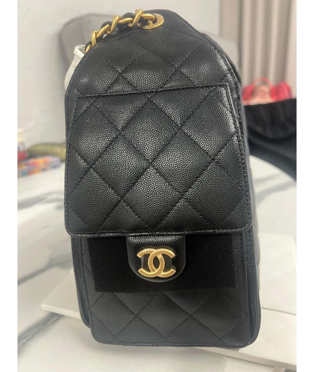 CHANEL Черная кожаная сумка через плечо, фото 3