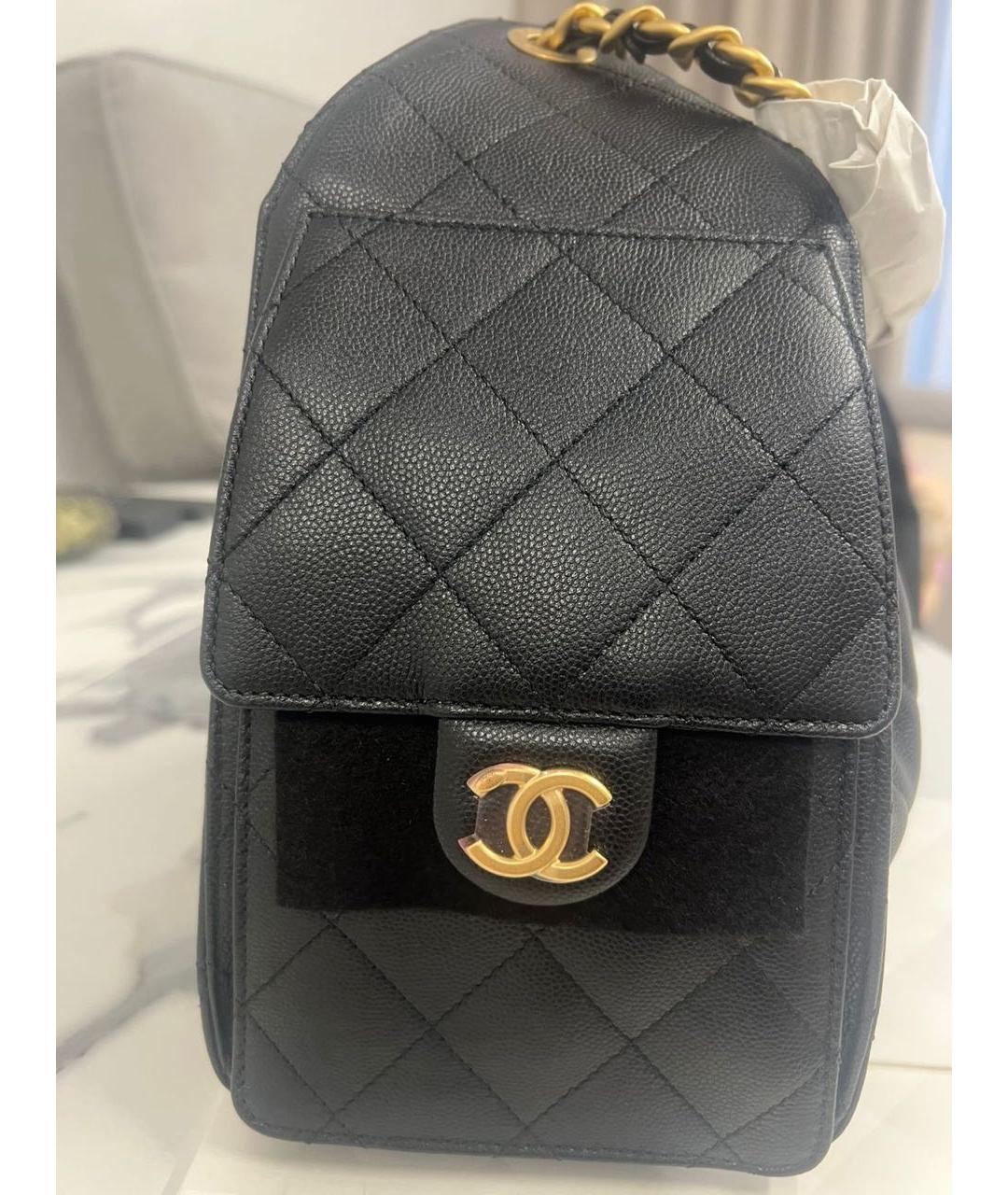 CHANEL Черная кожаная сумка через плечо, фото 6