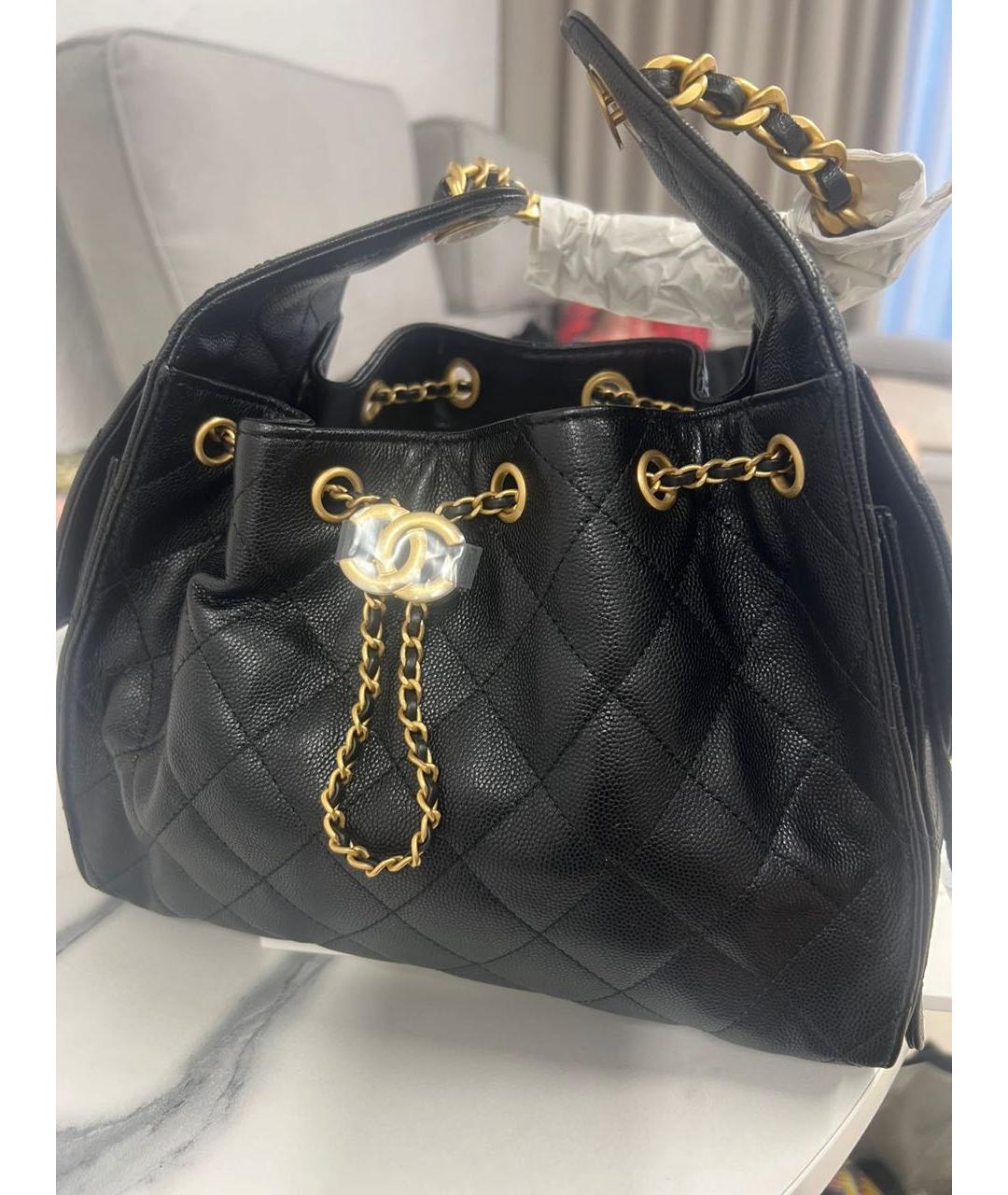 CHANEL Черная кожаная сумка через плечо, фото 4