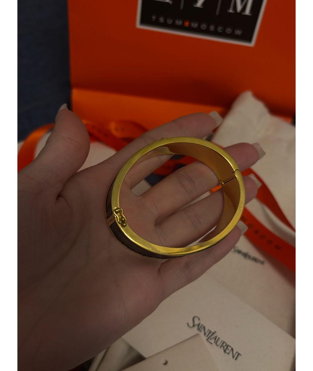 SAINT LAURENT Черный металлический браслет, фото 3