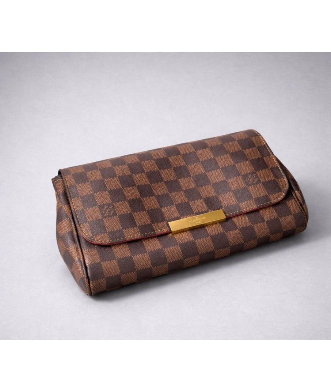 LOUIS VUITTON Коричневая кожаная сумка через плечо, фото 5