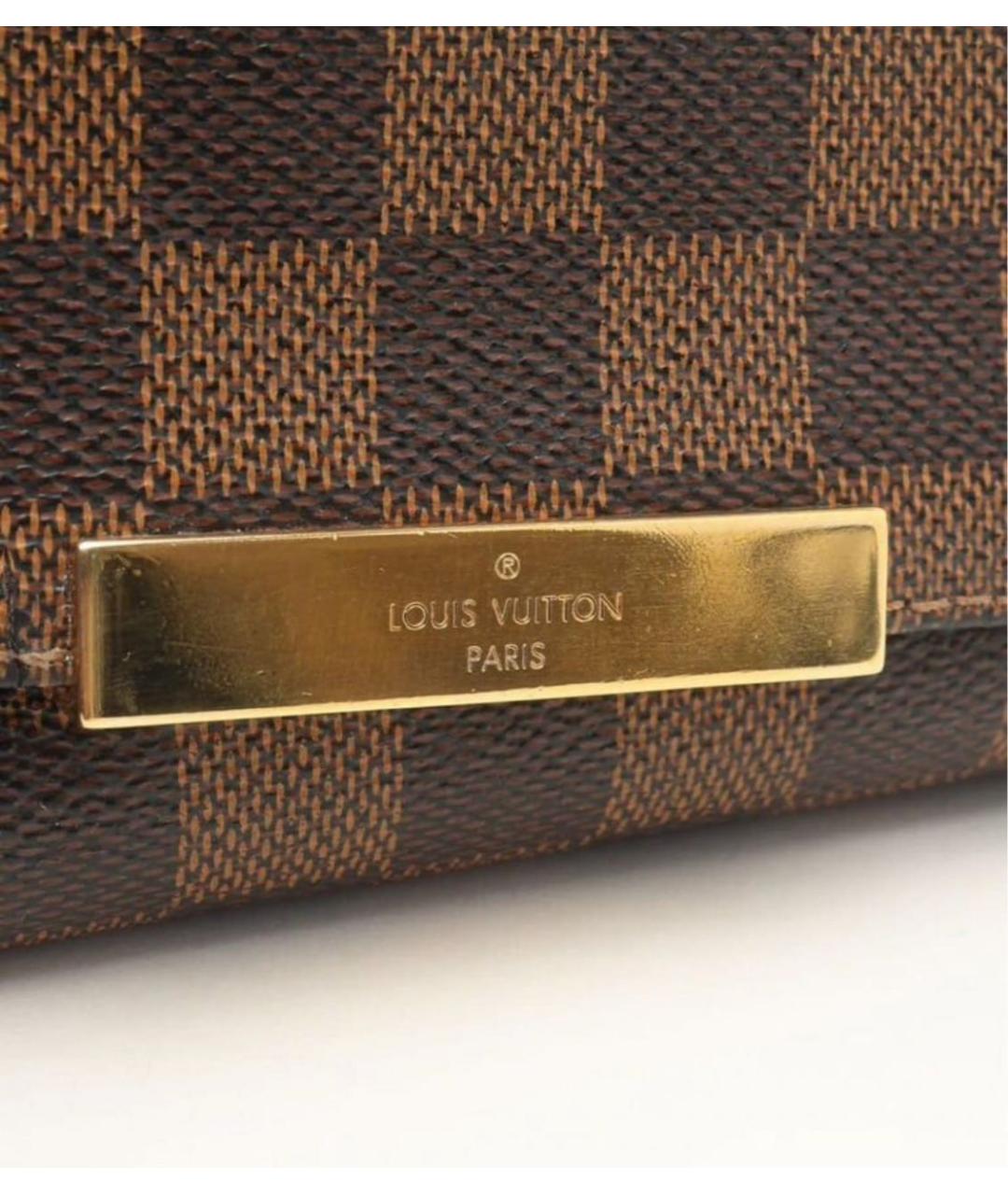 LOUIS VUITTON Коричневая кожаная сумка через плечо, фото 6