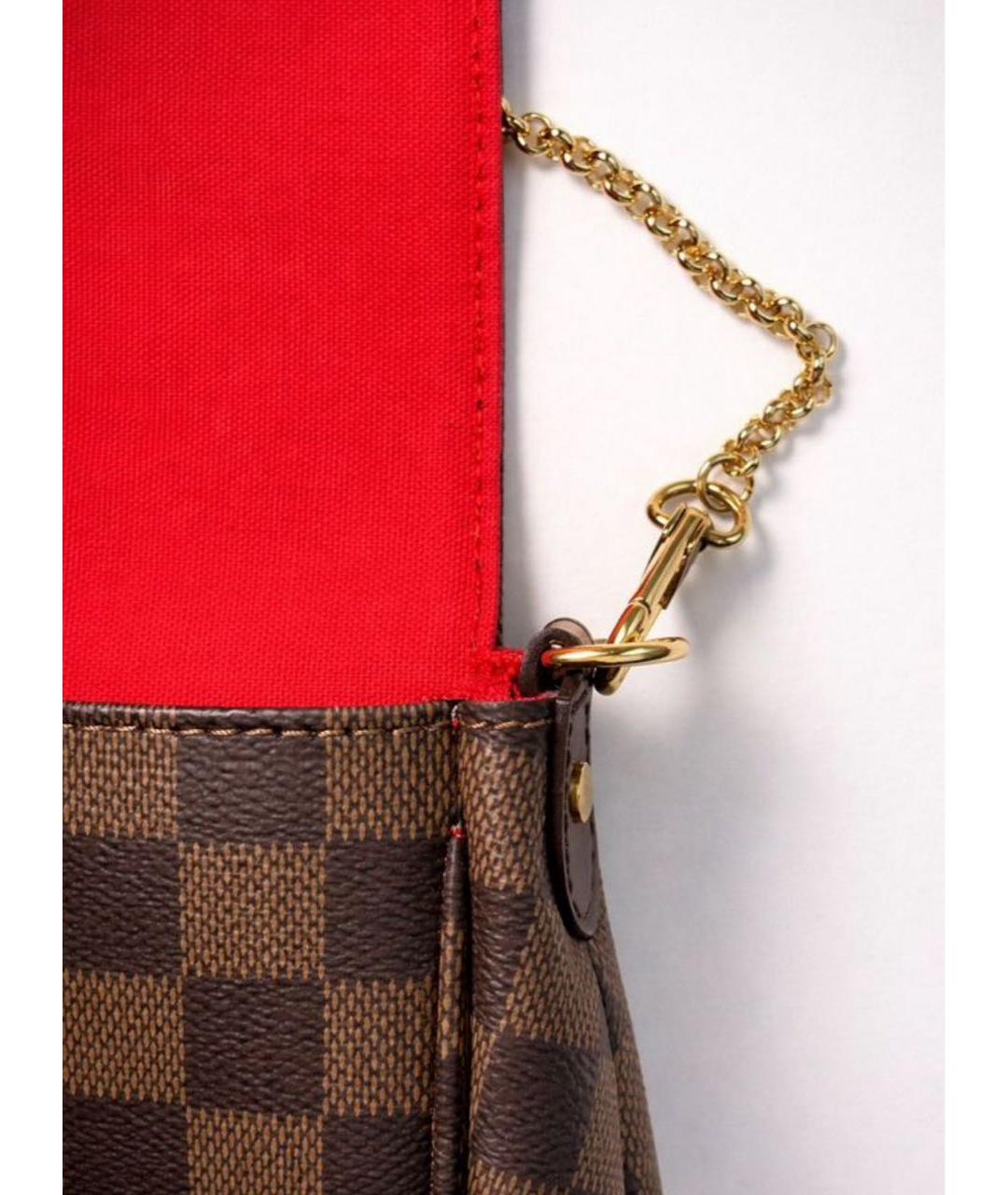 LOUIS VUITTON Коричневая кожаная сумка через плечо, фото 3