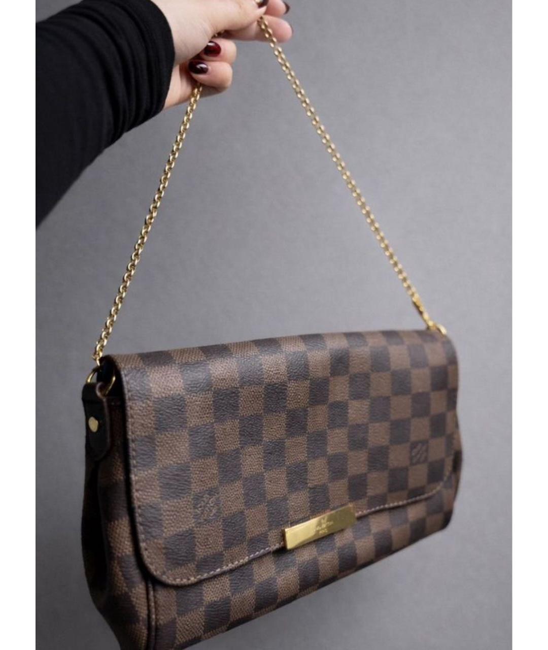 LOUIS VUITTON Коричневая кожаная сумка через плечо, фото 2