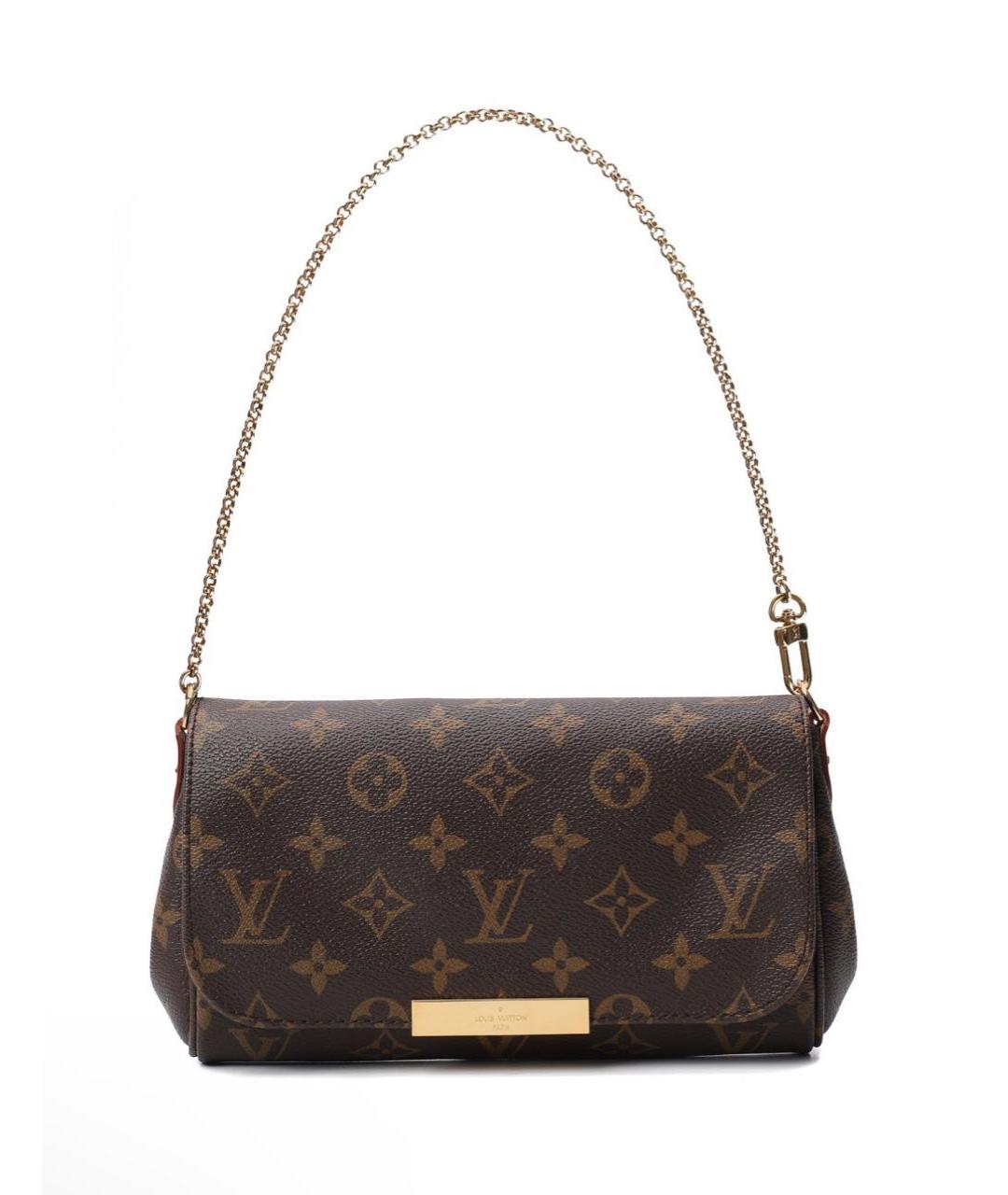 LOUIS VUITTON Коричневая кожаная сумка через плечо, фото 7