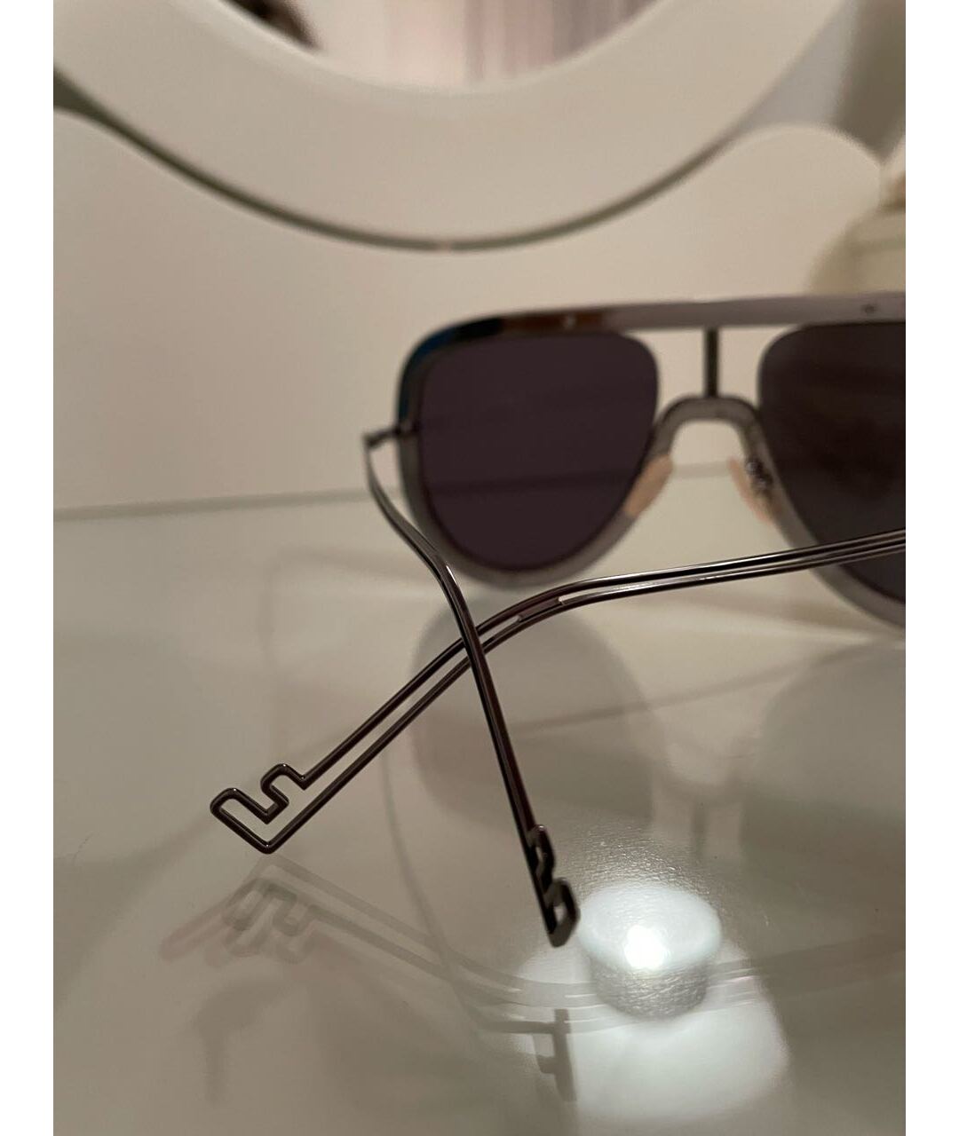 FENDI Черные металлические солнцезащитные очки, фото 4