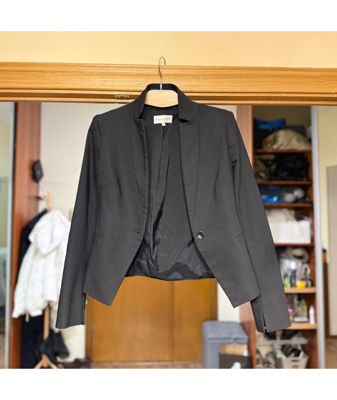 PATRIZIA PEPE Черный хлопковый жакет/пиджак, фото 2