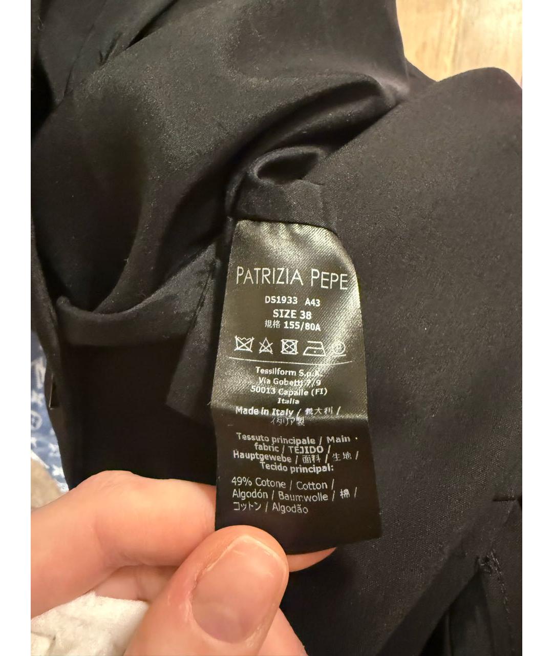 PATRIZIA PEPE Черный хлопковый жакет/пиджак, фото 4