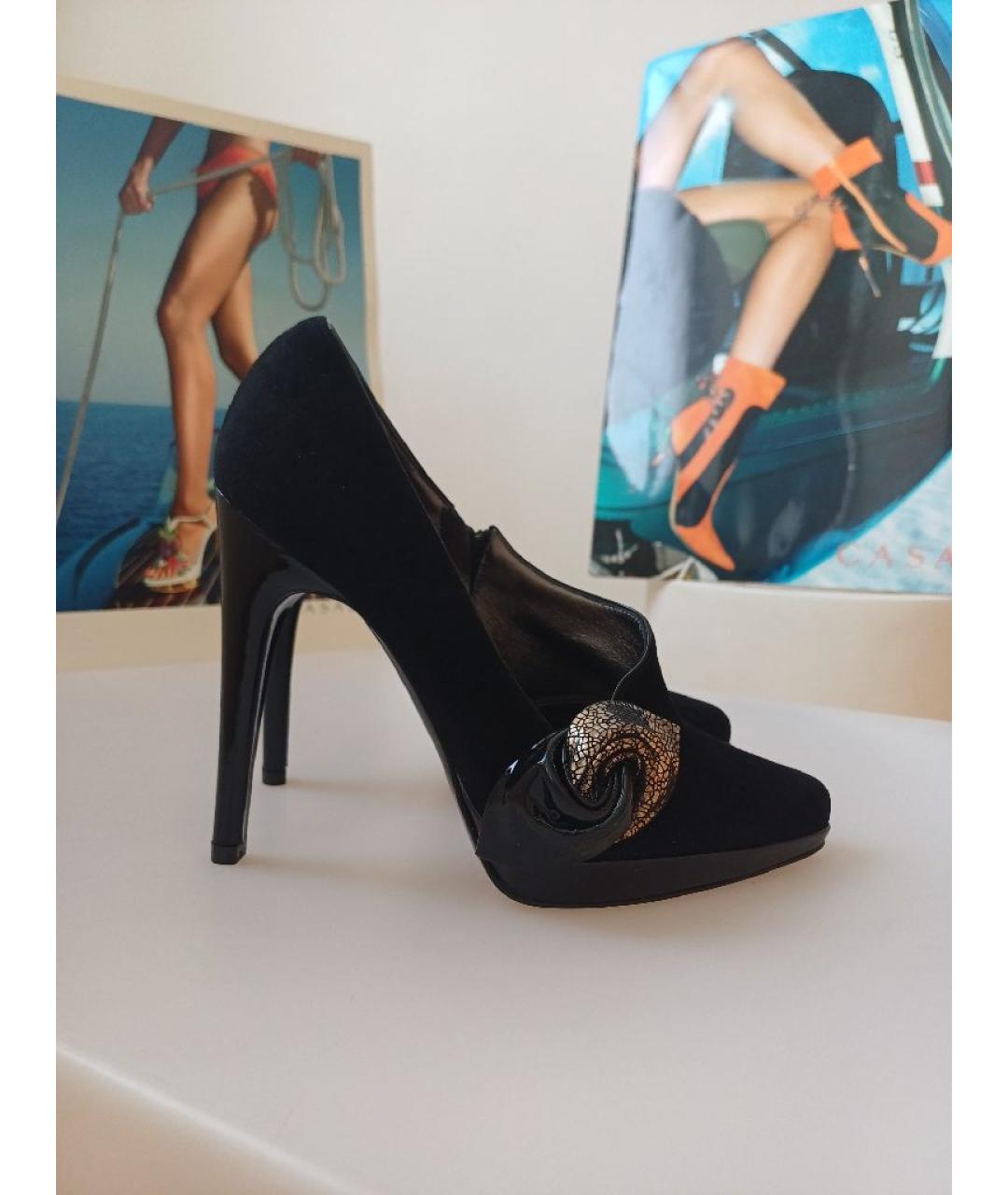 CASADEI Черные замшевые ботильоны, фото 2