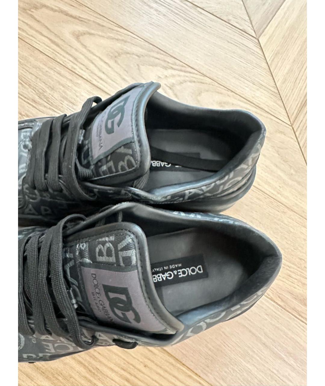 DOLCE&GABBANA Черные кожаные низкие ботинки, фото 4