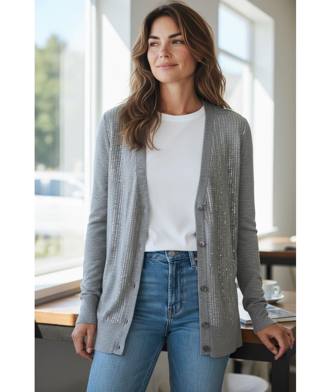 ESCADA Серый полиамидовый кардиган, фото 3